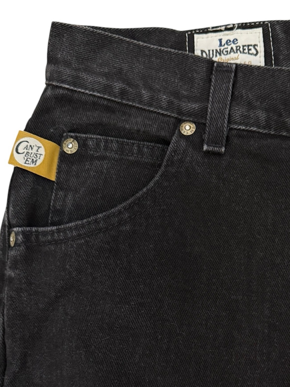 Vintage 90s Lee Dungarees Can't Bust Em Black Wash 31… - Gem